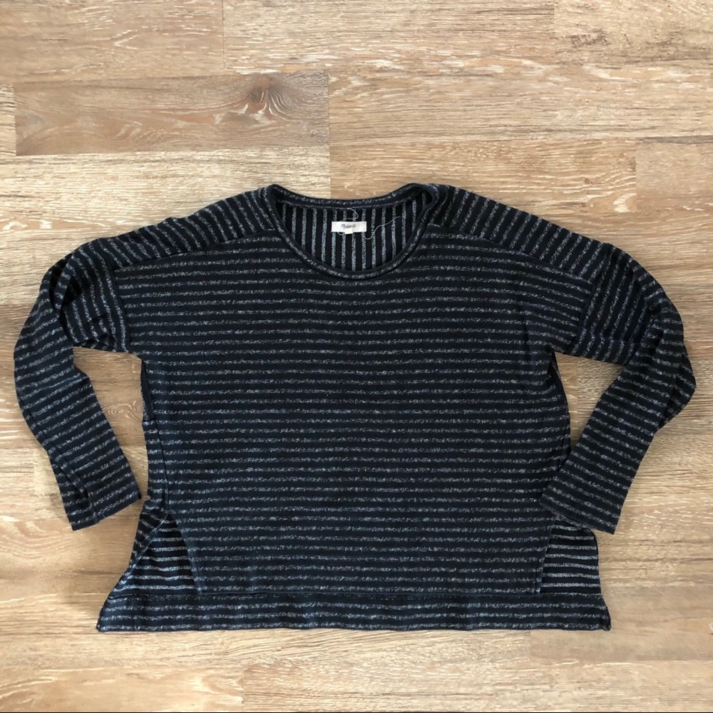 Madewell stripe boxy long sleeve top